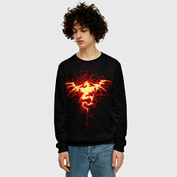 Свитшот мужской Огненный Дракон, цвет: 3D-черный — фото 2