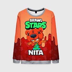 Свитшот мужской BRAWL STARS NITA, цвет: 3D-меланж