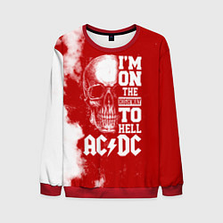 Свитшот мужской I'm on the highway to hell ACDC, цвет: 3D-красный