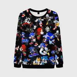 Свитшот мужской Sonic паттерн, цвет: 3D-черный