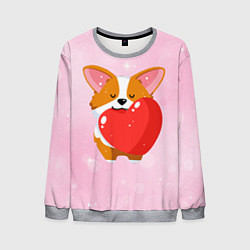 Свитшот мужской Милый корги, цвет: 3D-меланж