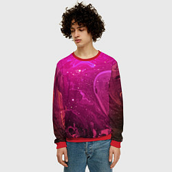 Свитшот мужской РОЗОВЫЙ КОСМОС, цвет: 3D-красный — фото 2