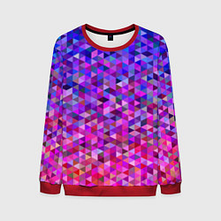 Свитшот мужской Треугольники мозаика пиксели, цвет: 3D-красный