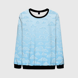 Свитшот мужской Очень светлые голубые облака, цвет: 3D-черный