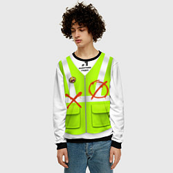 Свитшот мужской Работник года Номер один, цвет: 3D-черный — фото 2