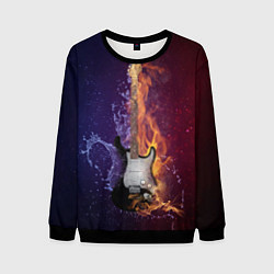 Свитшот мужской Гитара огня, цвет: 3D-черный