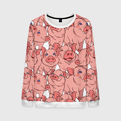 Свитшот мужской Свиньи, цвет: 3D-белый