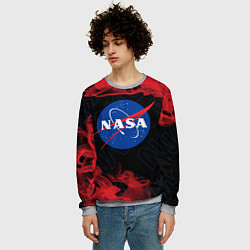 Свитшот мужской NASA НАСА, цвет: 3D-меланж — фото 2