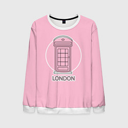 Свитшот мужской Телефонная будка, London, цвет: 3D-белый