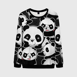 Свитшот мужской Смешные панды, цвет: 3D-черный