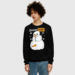 Свитшот мужской Снеговик, цвет: 3D-черный — фото 2