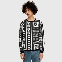 Свитшот мужской Этнический узор, цвет: 3D-черный — фото 2