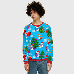 Свитшот мужской Новый год, цвет: 3D-красный — фото 2