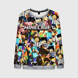Свитшот мужской MINECRAFT, цвет: 3D-меланж