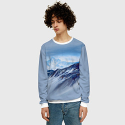 Свитшот мужской Серо-голубые горы, цвет: 3D-белый — фото 2