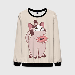 Свитшот мужской Pop Cat, цвет: 3D-черный