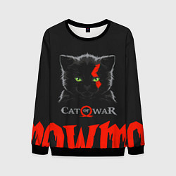 Свитшот мужской Cat of war, цвет: 3D-черный