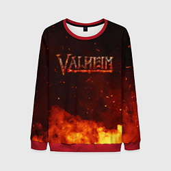 Свитшот мужской Valheim огненный лого, цвет: 3D-красный