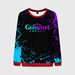 Свитшот мужской GENSHIN IMPACT NEON LOGO, цвет: 3D-красный