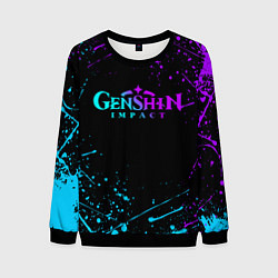 Мужской свитшот GENSHIN IMPACT NEON LOGO