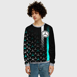 Свитшот мужской МЕРСЕДЕС AQUA BLACK GRADIENT, цвет: 3D-меланж — фото 2