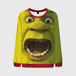 Свитшот мужской Shrek is Yelling, цвет: 3D-красный