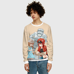 Свитшот мужской Клетки за работой, цвет: 3D-белый — фото 2