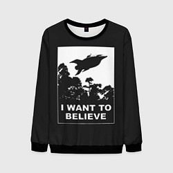 Свитшот мужской Я хочу верить, цвет: 3D-черный