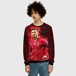 Свитшот мужской Криштиану Роналду Португалия, цвет: 3D-черный — фото 2