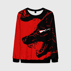 Свитшот мужской Красный волк 3D, цвет: 3D-черный