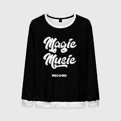 Свитшот мужской Magic Music Record White on Black, цвет: 3D-белый