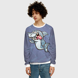 Свитшот мужской Акула, цвет: 3D-белый — фото 2