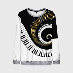 Свитшот мужской МУЗЫКАЛЬНЫЙ УЗОР, цвет: 3D-меланж