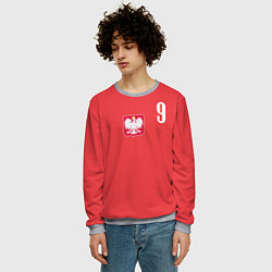 Свитшот мужской Lewandowski Poland 9, цвет: 3D-меланж — фото 2