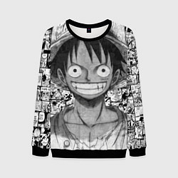 Свитшот мужской Луфи улыбается one piece, цвет: 3D-черный