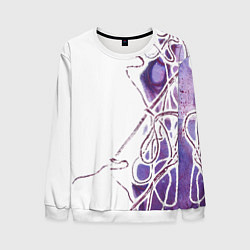Свитшот мужской Фиолетовые нити, цвет: 3D-белый