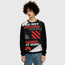 Свитшот мужской Геймер на работе, цвет: 3D-черный — фото 2