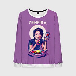 Свитшот мужской ZEMFIRA арт ужин, цвет: 3D-белый