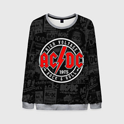 Свитшот мужской AC DC HIGH VOLTAGE, цвет: 3D-меланж