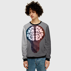 Свитшот мужской Прокачай мозги, цвет: 3D-черный — фото 2