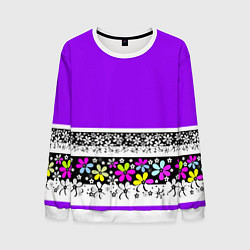 Мужской свитшот Яркий фиолетовый цветочный
