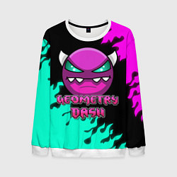 Свитшот мужской Geometry Dash, цвет: 3D-белый