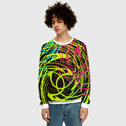 Свитшот мужской Разноцветные спирали, цвет: 3D-белый — фото 2