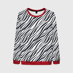 Свитшот мужской Черно-белый полосатый тигровый, цвет: 3D-красный