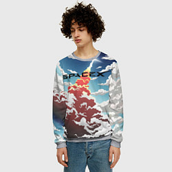 Свитшот мужской Ракета SpaceX, цвет: 3D-меланж — фото 2