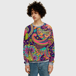 Свитшот мужской Яркий красочный узор, цвет: 3D-меланж — фото 2