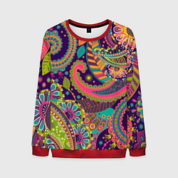 Свитшот мужской Яркий красочный узор, цвет: 3D-красный
