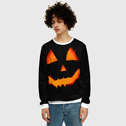 Свитшот мужской Helloween pumpkin jack, цвет: 3D-белый — фото 2