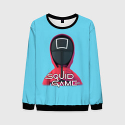 Свитшот мужской Squid game квадрат - Игра в кальмара, цвет: 3D-черный
