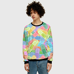 Свитшот мужской Цветные пластыри, цвет: 3D-черный — фото 2
